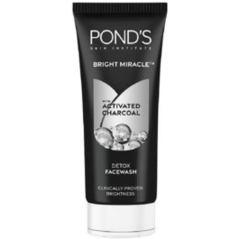 POND’s Bright Miracle Detox Facewash | 10X Power Of Activated Charcoal | For Deep Cleaned Skin | Reveals Glow, Pollution Clear Face Wash, 100Gm