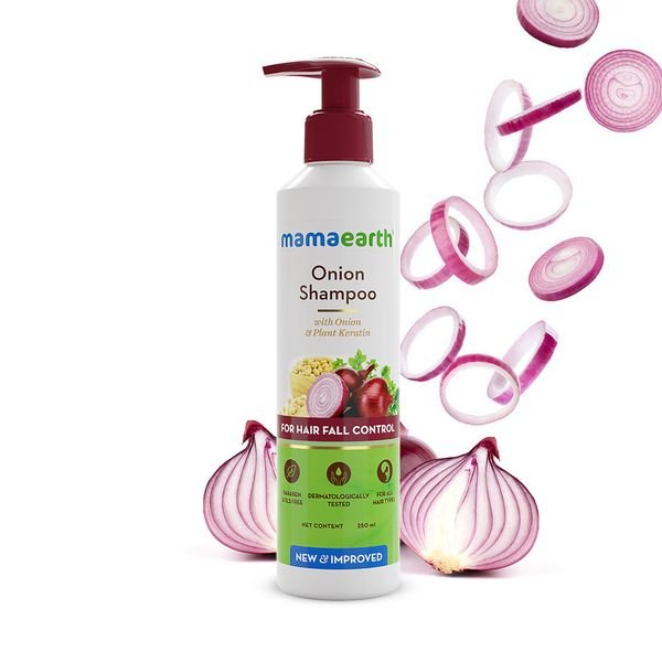 Mamaearth Onion Shampoo for Hair Growth and Hair Fall Control with Onion and Plant Keratin | Reduces Hair Fall | Strengthens & Smoothens Hair | For Men & Women | 400ml