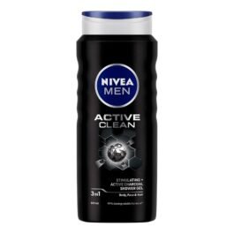 NIVEA Active Clean with Active Charcoal, Shower Gel for Body, Face & Hair Body Wash  (500 ml)