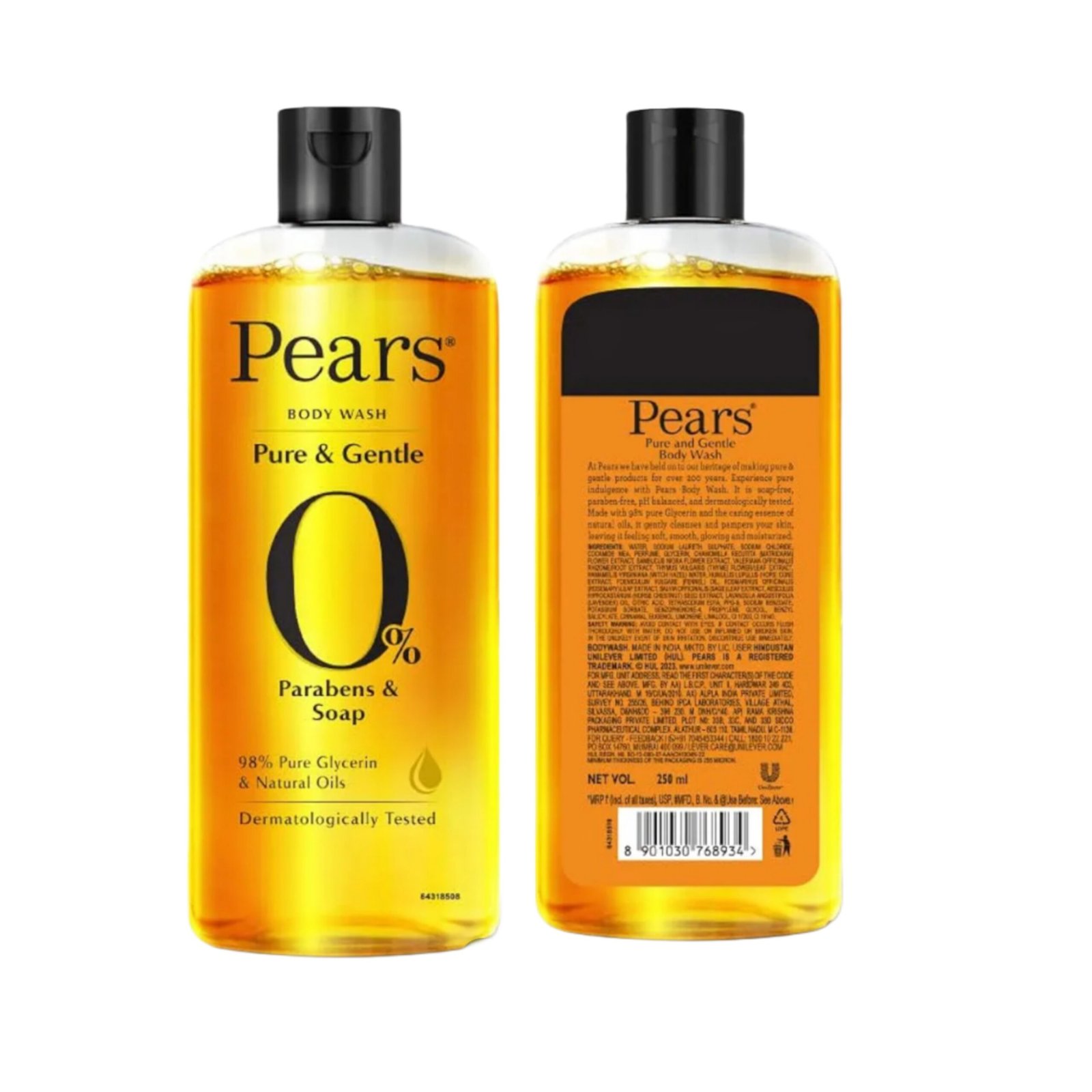 PEARS-Pure and Gentle Body Wash with 98% Pure Glycerin and Natural Oil, 250ml