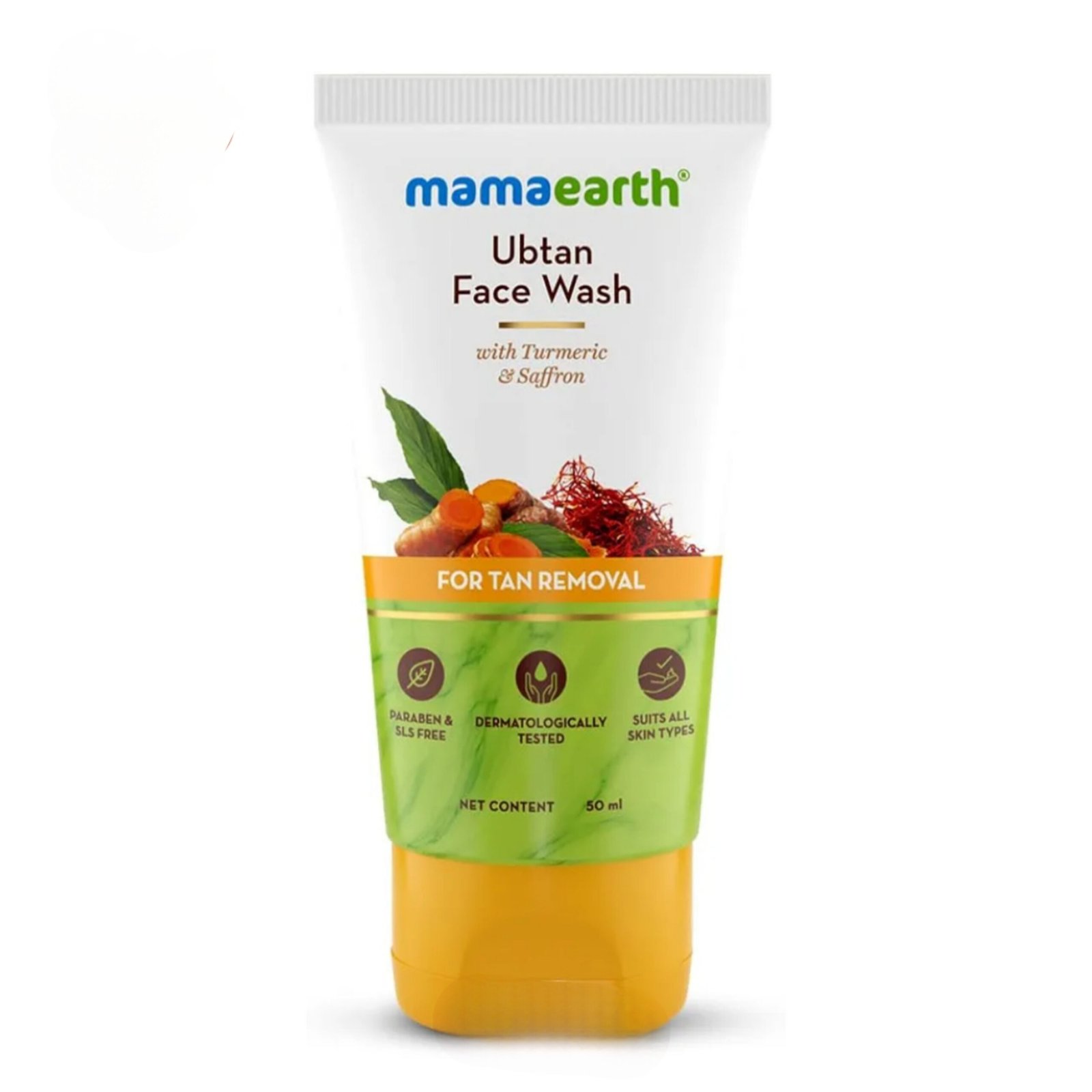 MAMAEARTH-Ubtan Facewash with Turmeric and Saffron For Tan Removal, 100ml