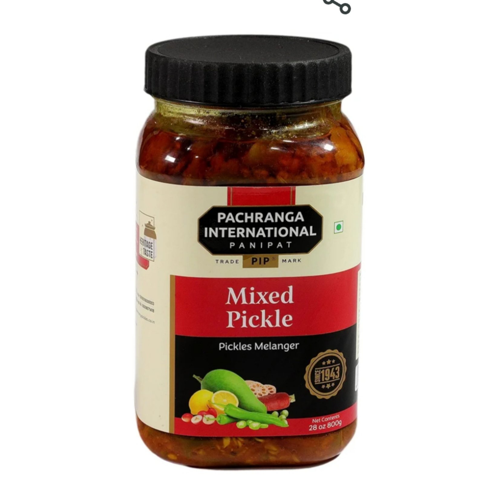 PACHRANGA INTERNATIONAL PIP-MIXED PICKLE, 800GM