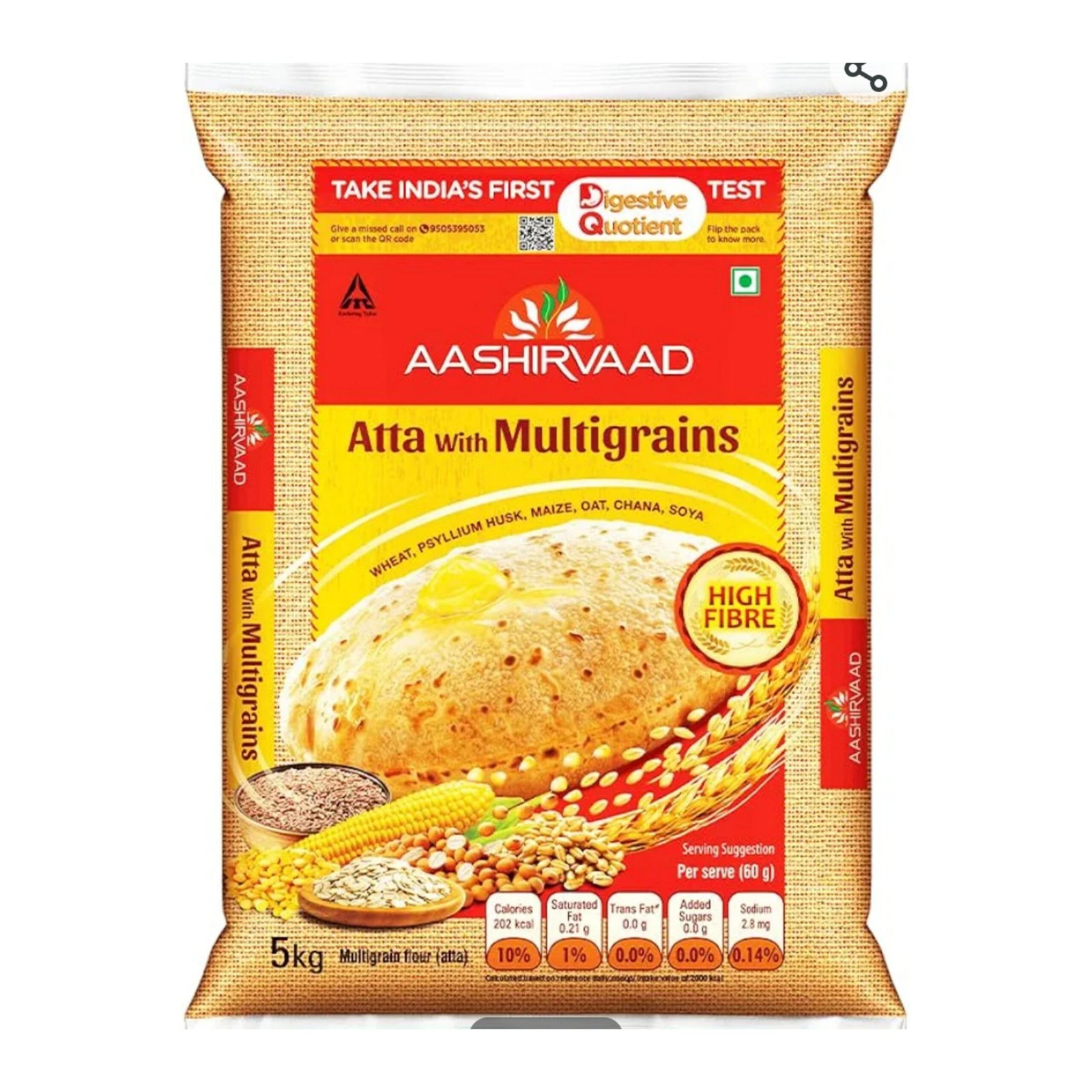 ASHIRVAAD- ATTA WITH MULTIGRAINS, 5KG