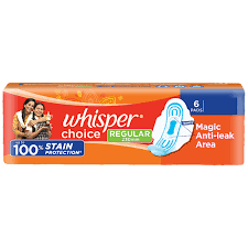 Whisper Choice Regular-230mm, (Pack Of 6)