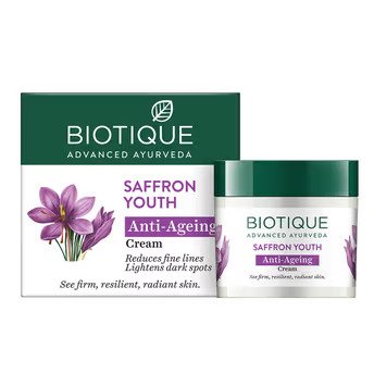 Biotique Advanced Ayurveda Saffron Youth Anti-Ageing Cream 50gm | Natural Youthful Glow