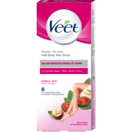 Veet Professional Waxing Strips Kit for Normal Skin – 20 Strips | Long-Lasting Smoothness