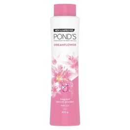 POND’S Dreamflower Pink Lily Fragrance Talcum Powder 400 g, Cooling Fresh Talc for Face & Body – For Men & Women