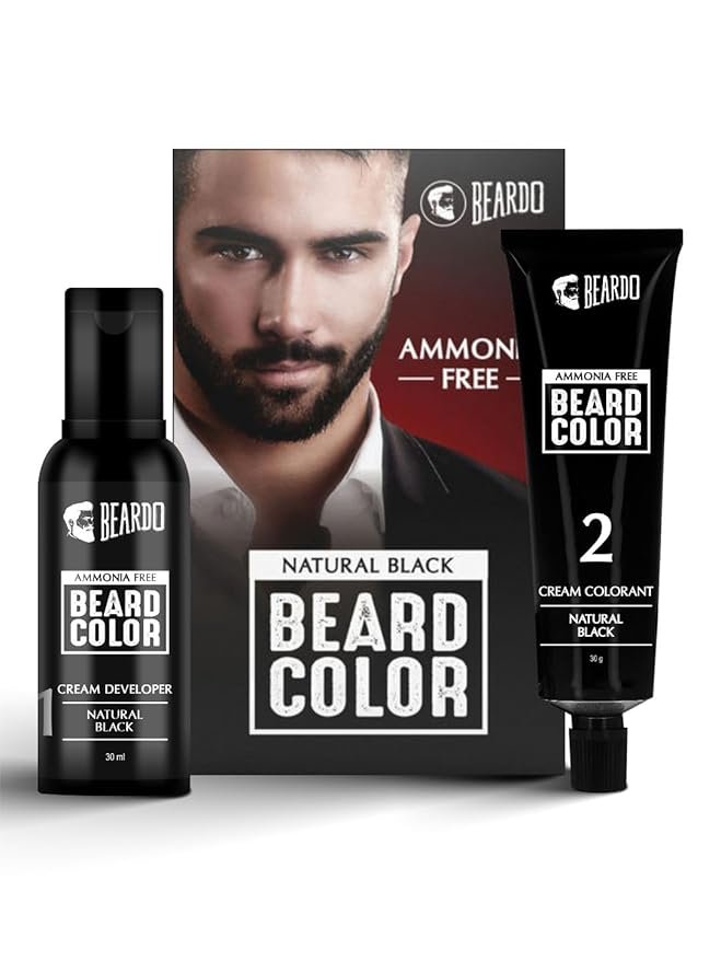 Beardo Beard Color for Men – Natural Black, 60ml | Long-Lasting & Ammonia-Free