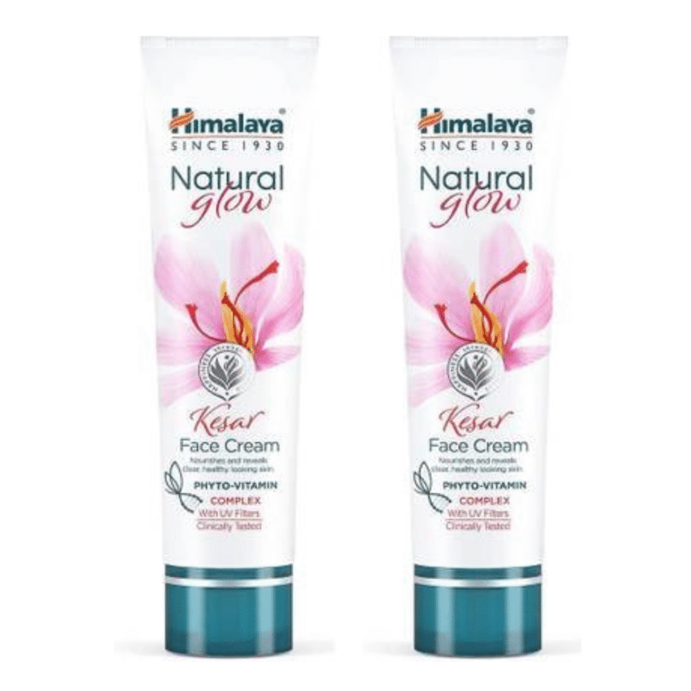 HIMALAYA Natural Glow Face Cream with Kesar and Alfalfa & Vit Complex (Pack of 2 X 50g) (100 g)