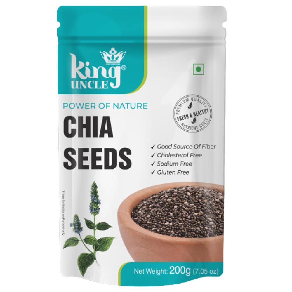 King Uncle’s Chia Seeds for Weight Loss – Premium Raw Chia Seeds for Eating, 200G