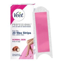 Veet Full Body Waxing Strips Kit for Normal Skin, 20 Strips | Cold Gel Wax Hair Removal for Women | Upto 28 Days of Smoothness | No Wax Heater or Wax Beans Required