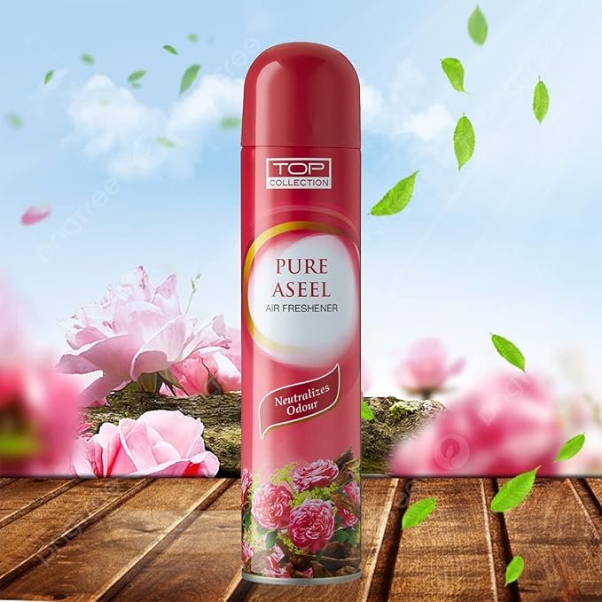Top Collection Air Freshener – Pure Aseel 300ml | luxurious Blend of Rose & Oud Fragrance | Exotic Arabic Scent | Neutralizes Odour | Room Freshener For Home & Office