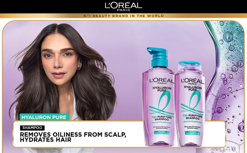 New L’Oréal Paris Hyaluron Pure 72H Purifying Shampoo 200ml