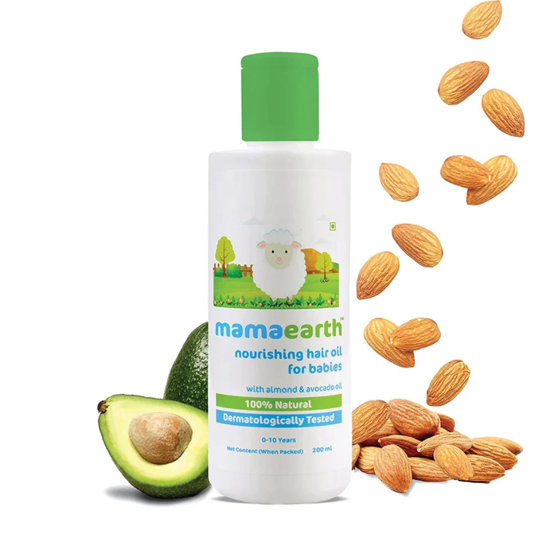 Mamaearth Nourishing Baby Hair Oil, with Almond & Avocado Oil – 200 ml