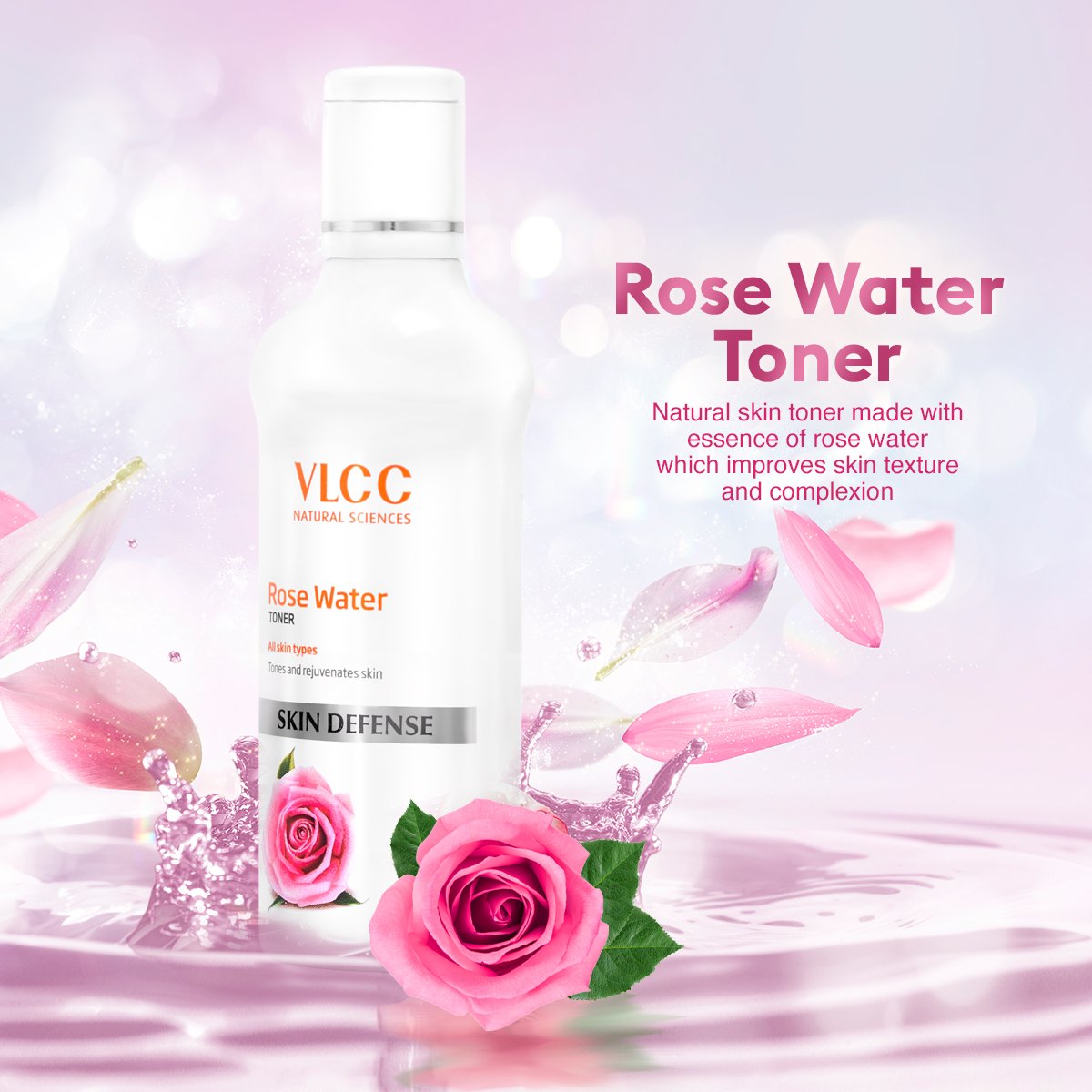 The Skin toner acts as a cooling and refreshing agent. It tones, nourishes and balances the skin. Contains Rose flower water, Rose flower oil, Aloe vera extract, Date fruit extract, Mint leaf extract and Majuphal extracts.