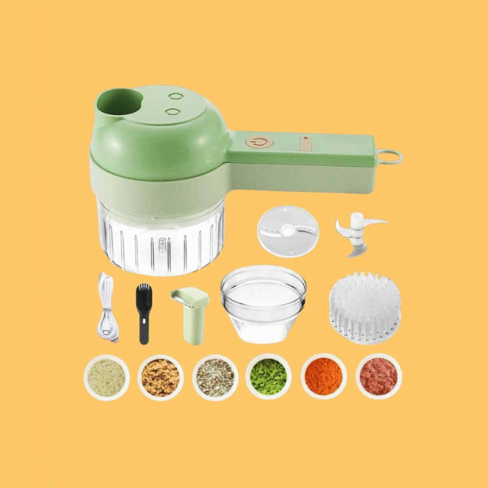 Buy 4 in 1 Portable Electric Vegetable Cutter Online – Rechargeable & Multipurpose | Dial Kariyana