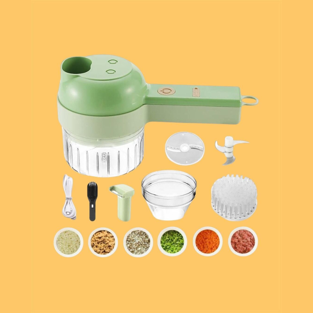Buy 4 in 1 Portable Electric Vegetable Cutter Online – Rechargeable & Multipurpose | Dial Kariyana