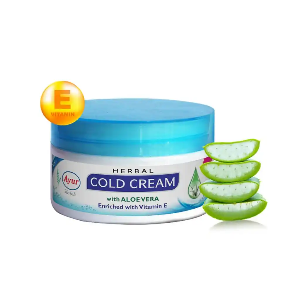 AYUR HERBALS Cold Cream With Aloevera, Vitamin-E & Rose For Dryness – 200 ml