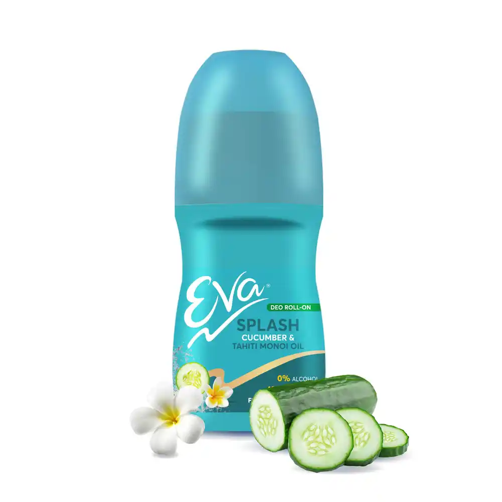 Eva Splash Deo Roll On – Cucumber & Tahiti Monoi Oil, 50 ml