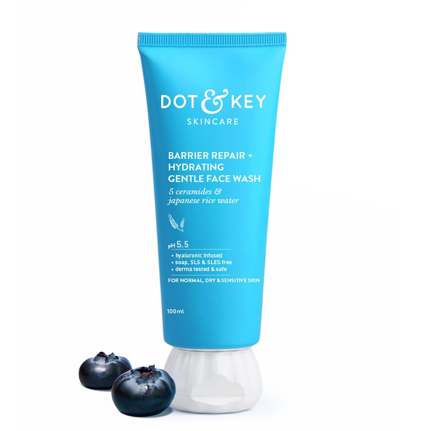 Dot & Key Gentle Hydrating Face Wash with Probiotics & Ceramides | Barrier Repair Cleanser for Dry, Normal & Sensitive Skin – 100ml