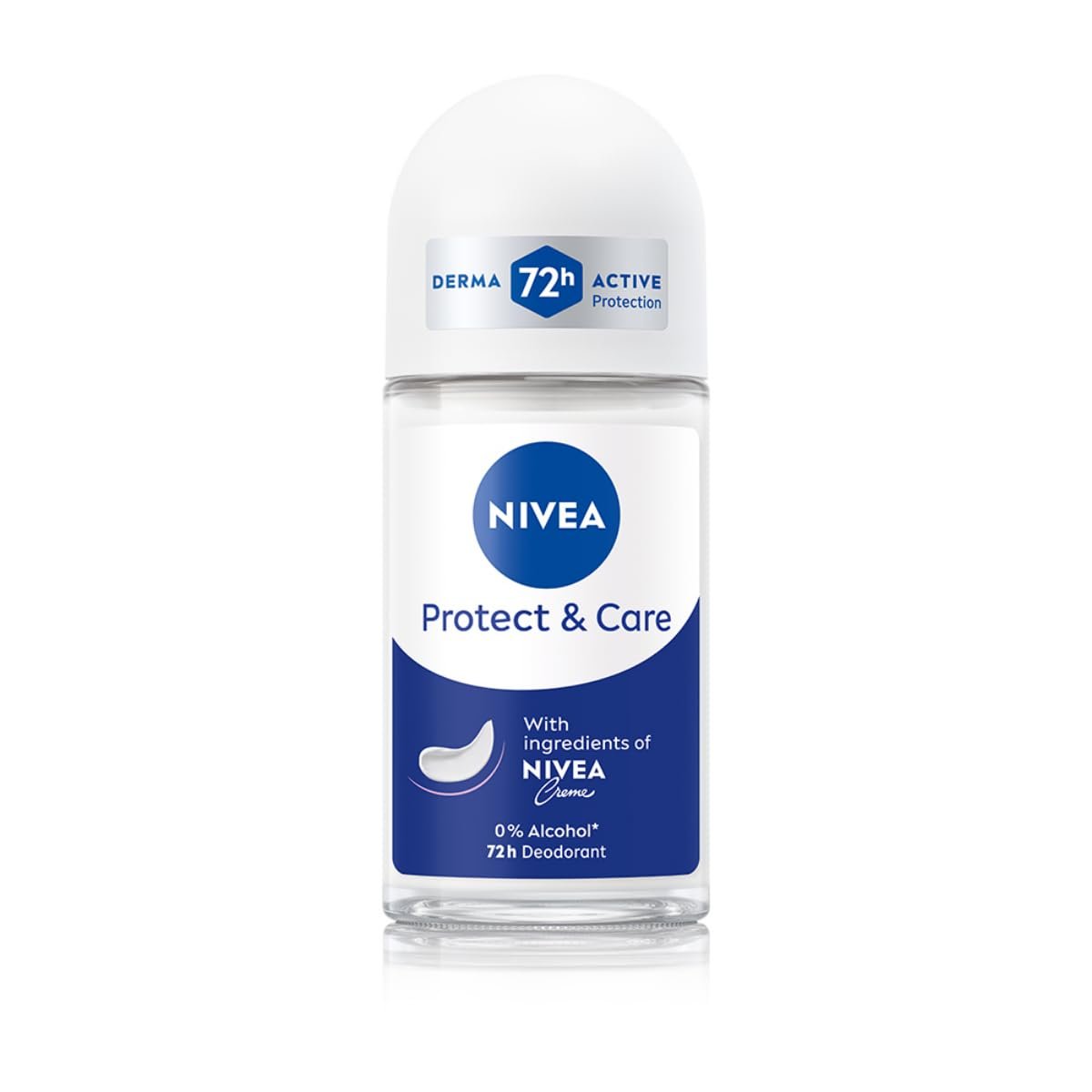 NIVEA Protect & Care Women Deodorant Roll On – 72H Protection, Non-Irritating (50ml)