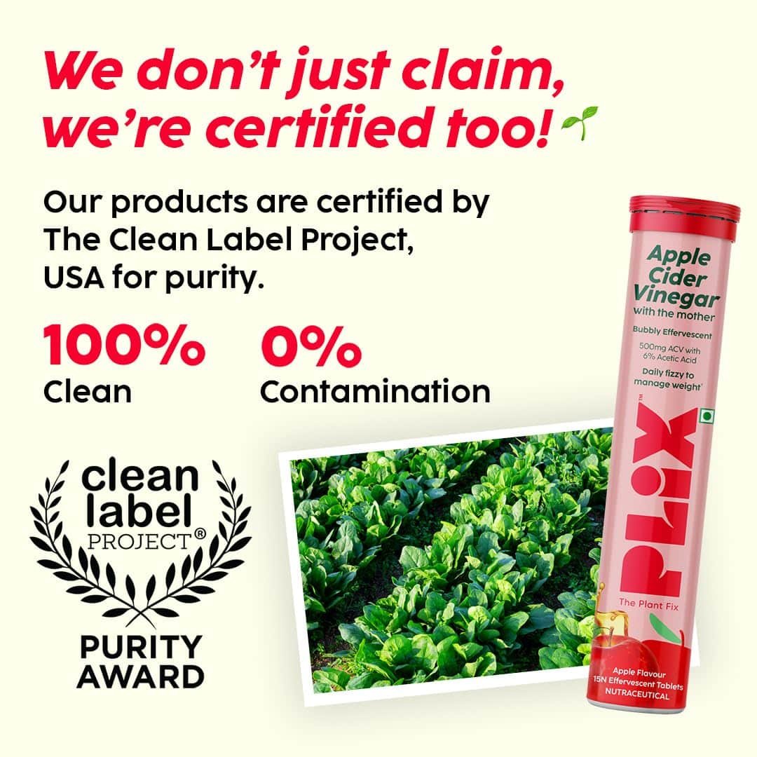 Best Plix Apple Cider Vinegar 15 Effervescent Tablets 