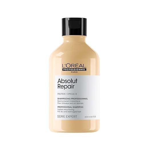 L’Oreal Professionnel Paris Absolut Repair Shampoo for Dry & Damaged Hair – 300ml | Professional shampoo for Strengthening and Repairing Hair, With Protein & Omega-9, For Men & Women
