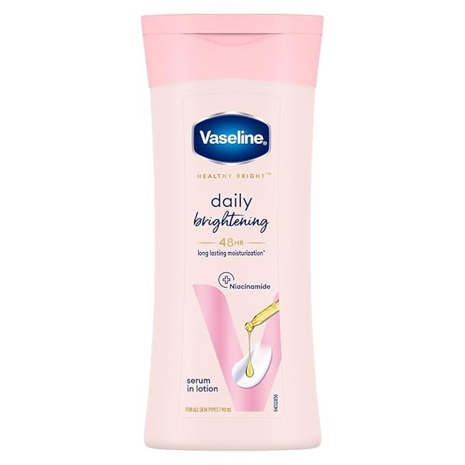 Vaseline Daily Brightening Body Lotion – 90ml | With Niacinamide | For Healthy, Even-Toned & Glowing Skin