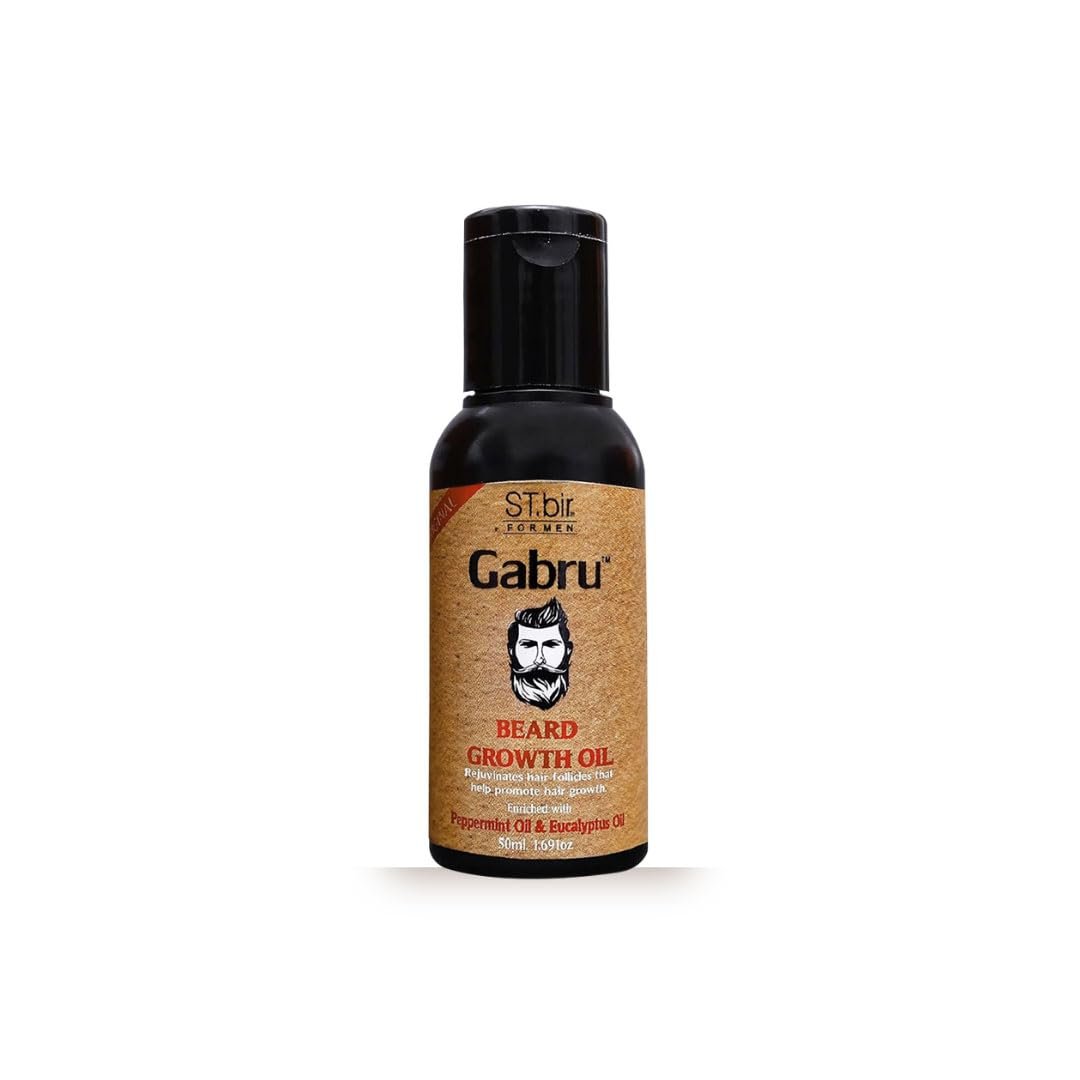 ST.Bir Gabru Beard Growth Oil for Men, 50ml | Peppermint & Eucalyptus | Thick, Soft Beard| Peppermint & Eucalyptus | Thick, Soft Beard