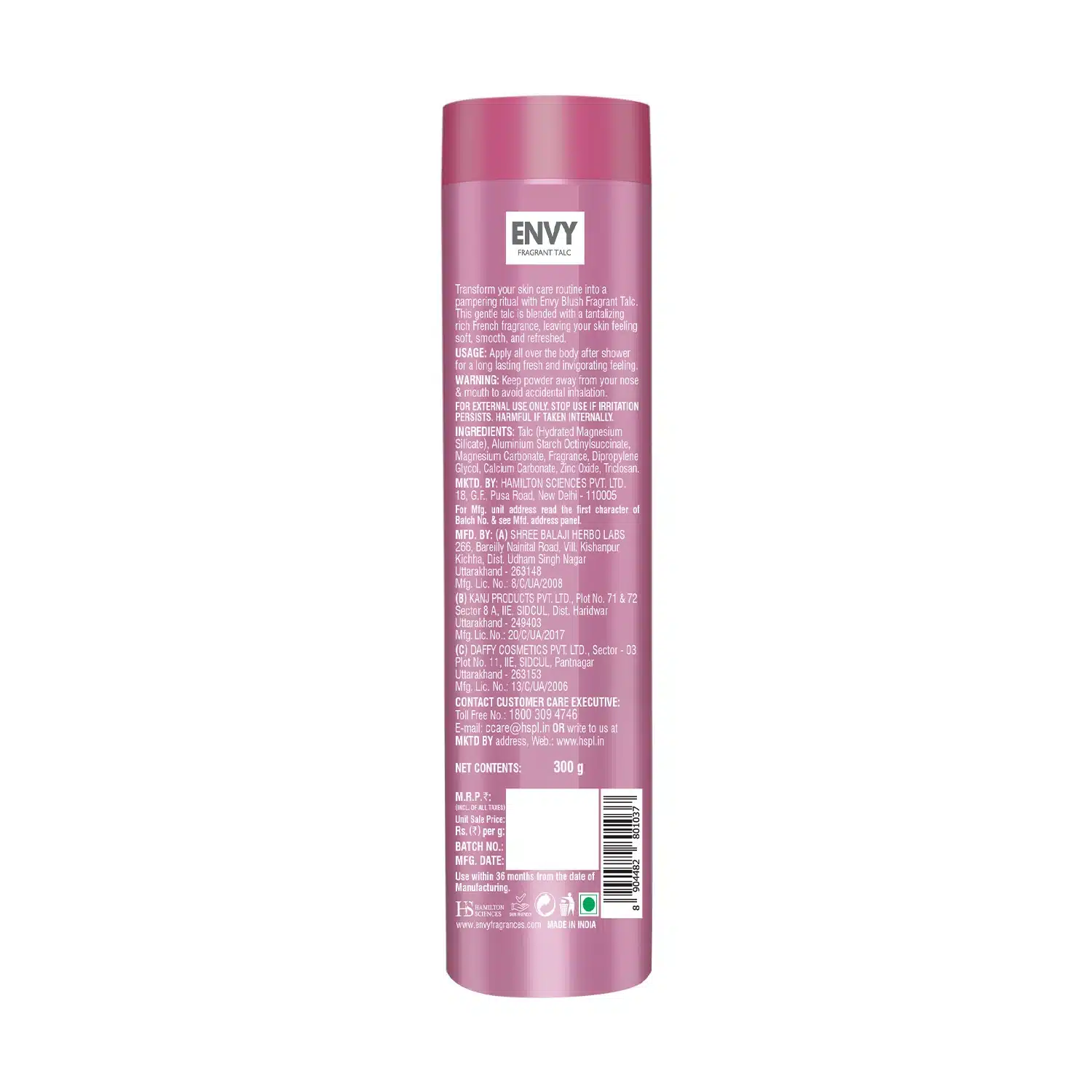 ENVY Blush Fragrant Talcum For Women 300g