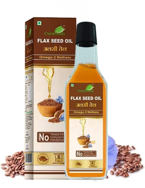 Curafoods Flax Seed Oil 100ml – Omega-3 Wellness Oil | Cold Pressed & Nutrient-Rich for Heart Health