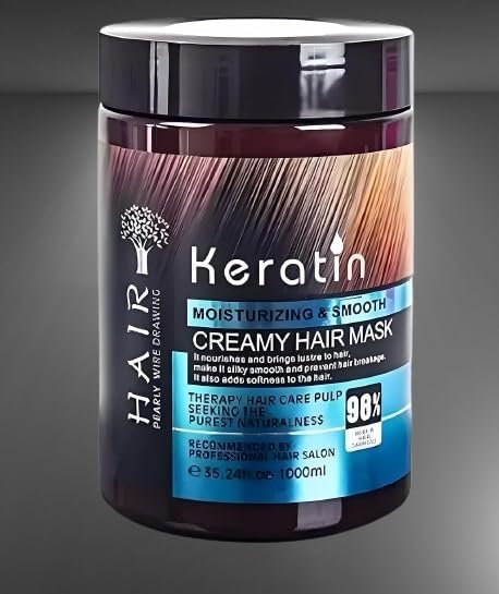 Keratin Moisture & Smooth Creamy Hair Mask | Intensive Repair Spa Care | Moisturizing & Strengthening | Silky Smooth Shine | For All Hair Types | 800g