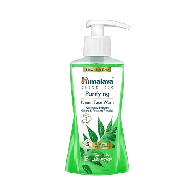 Himalaya Purifying Neem Face Wash | Clears & Prevents Pimples | 5x Neem Power | Clinically Proven Gentle Formula | Suitable for Men & Women | 200ml
