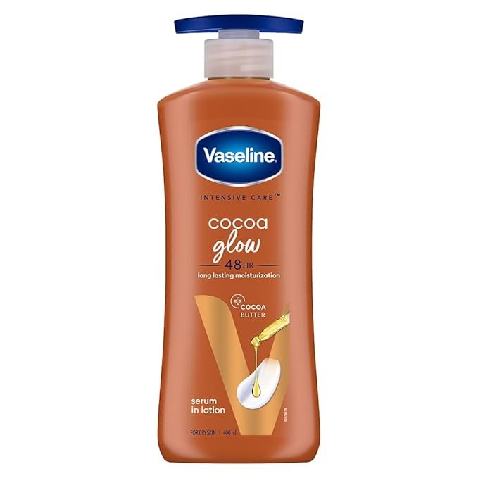 Vaseline Cocoa Glow Serum-in-Lotion 400ml | 100% Cocoa & Shea Butter for Soft, Glowing Skin