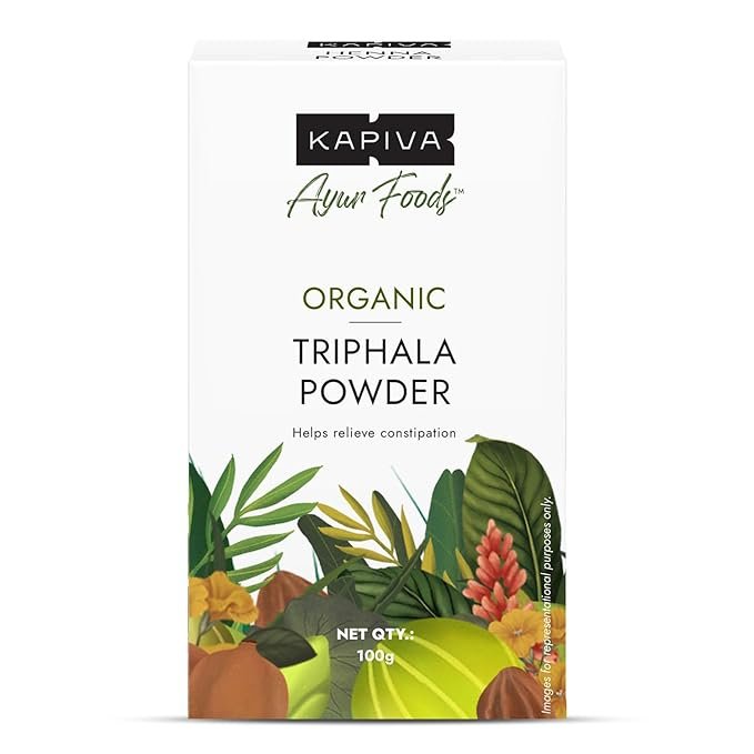 Kapiva Organic Triphala Powder 100g – Ayurvedic Digestive Support for Gut Health & Constipation Relief