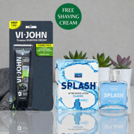 VI-JOHN Classic Splash After Shave Lotion 50ml + Premium Shaving Cream 25g Combo Pack