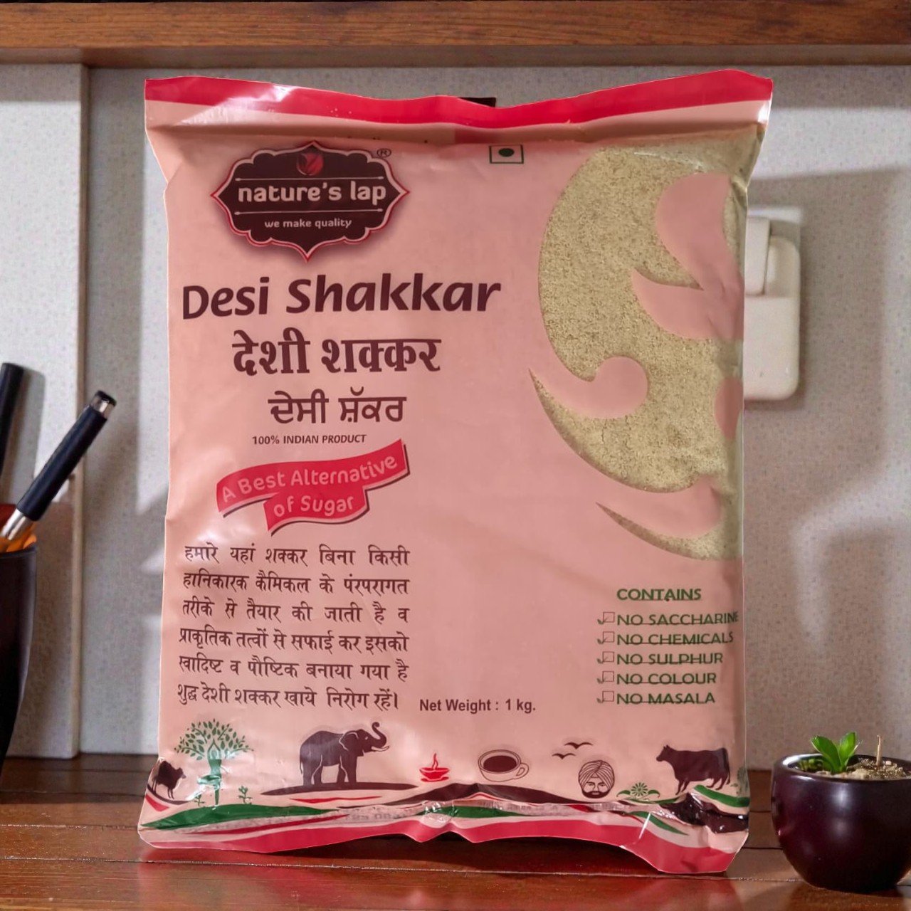 Nature’s Lap Desi Shakkar 1kg – Natural & Healthy Sugar Alternative | Chemical-Free Traditional Sweetener