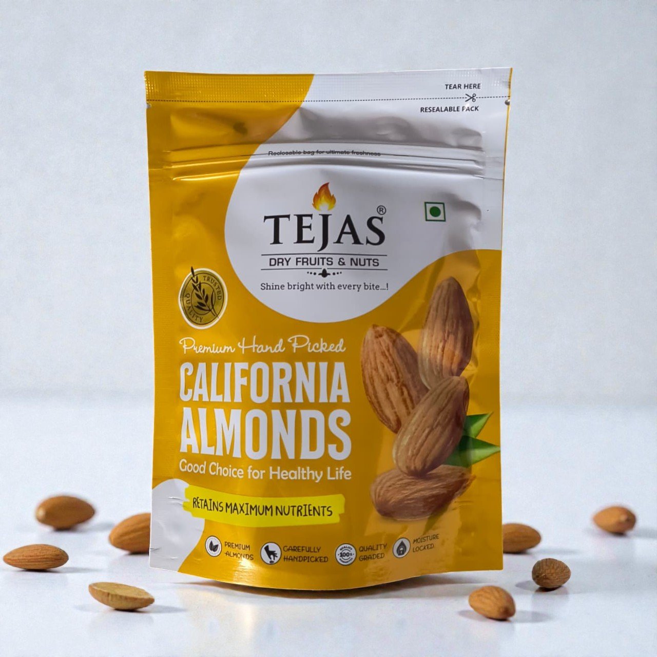 Tejas Dry Fruits & Nuts California Almonds 250g – Premium Quality Badam | A Healthy Choice for Active & Nutritious Life