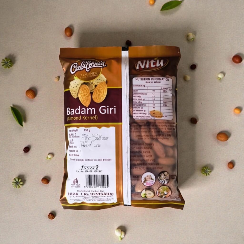 Best Nitu Badam Giri Almond Kernels 250g